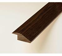 Threshold Door Strip Solid Oak R Section 20mm Ramp Reducer Trim 90cm for Wood & Laminate Flooring Dark Brown Oak