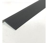 Threshold Ramp, 1m Self-Adhesive Indoor Non-Slip Wheelchair Ramp, 1/1.5cm Height Silicone Sweeping Robot Ramp, Portable Kerb Ramp Step Mat for Bathroom, Home (Black, 5x1cm)