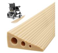 Threshold Ramp 2.5 x 6.5 x 100 cm, Threshold Transition Ramp Self-Adhesive, Non-Slip Rubber Ramp for Wheelchair, Pushchair, Rollator, Scooter, Door Openings or Bathroom, Brown