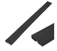 Threshold Ramp, 90cm Self Adhesive PVC Rubber Kerb Strip with 4 Holes, 1.5/2cm Height Door Step Ramp for Wheelchair (Black, 2cm)