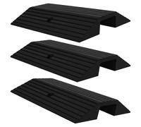Threshold Ramp Black Rubber 49x40x8 cm NonSlip Heavy Duty 3pc 5 Ton Max Portable