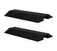 Threshold Ramp Black Rubber 80x40x8cm Heavy Duty Non-Slip 5T Compact BridgeStyle