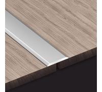 Threshold Reducer Strip for Doorway, Self Adhesive Flat Transition Strip for Laminate, Tile, Wood Floors, Aluminum Floor Gap Cover, Cuttable Door Bar(Silver,2cm)