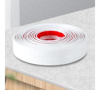 Threshold Strip Flexible PVC Edge Protector Strip, Self Adhesive Stair Nosing Bar for Hardwood Floors/Tiles/Wall, 3 m Long Flat Edging Trim Strips (Color : White)