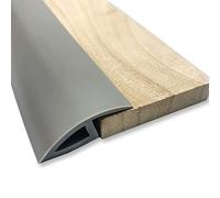 Threshold Strip,Floor Transition Strips, Flexible Transition Strip for Flooring Connection, Wood Grain Edge Protector Corner Wall Trim, PVC Door Thresholds Floors Seam Sealing (Color : Black) (Color