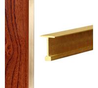 Threshold Strip Gap Covering Strips Brushed Brass, Flat Threshold Divider Bar/Transition Strip, T-Shape Decorative Seam Cover for Same Height Floor