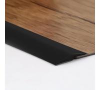 Threshold Strip Peel & Stick Threshold Strip Carpet to Vinyl, Doorways PVC Edge Protector for Uneven Floor, Carpet Edging Bar/Floor Transition Strip(Black,Length-5m(16.4ft))