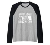Thrift Shop and Coffee Bring Me Joy Love Thrifting Raglan Baseball Tee