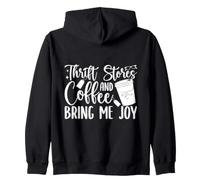 Thrift Shop And Coffee Bring Me Joy Love Thrifting Zip Hoodie