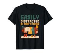 Thrift Shopper Thrifting Easily Distracted By Thrift Stores Value Graphic T-Shirt, Men, Black, XL