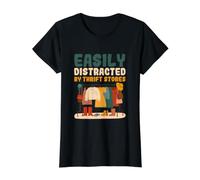 Thrift Shopper Thrifting Easily Distracted By Thrift Stores Value Graphic T-Shirt, Women, Black, XL