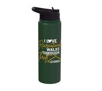 Thrifter Quote I Love Romantic Walks Through Thrift Stores Stainless Steel Insulated Water Bottle