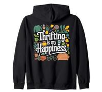Thrifting is my Happiness for Vintage Lovers and Shoppers Zip Hoodie