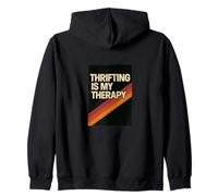Thrifting Is My Therapy Vintage Shopping Zip Hoodie