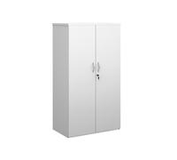 Thrifty Next-Day Double Door Office Cupboards White, 3 Shelf - 80wx47dx144h (cm), Express Delivery