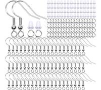 Thrilez 600Pcs Earring Making Kit with Hypoallergenic Hooks, Jump Rings, & Rubber Backs (Silver)