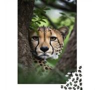 Thrill Of The Hunt Cheetah 1000-Piece Puzzle for Adults, 52x38cm/1000pcs, White Cardboard with Reduced Dust; An Unhurried Indoor Weekend Activity