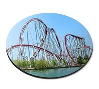 Thrill Seeker Rollercoaster Park Flexible Round 5mm Rubber Mouse Mat Pad Office Home Novelty Printed Desk Accessory #52275