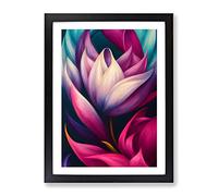 Thrilling Flower Framed Print | A3 Black Framed Wall Art | Ready to Hang | Modern Floral Picture | Living Room Bedroom Lounge Office