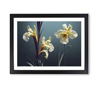 Thrilling Iris Flowers H1022 Framed Print for Living Room Bedroom Home Office Décor, Wall Art Picture Ready to Hang, Black A3 Frame (46 x 34 cm)