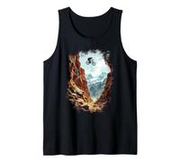 Thrilling Mountain Biker Jumping in Scenic Landscape Tank Top