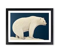 Thrilling Polar Bear BLK Framed Print | A2 Black Framed Wall Art | Ready to Hang | Modern Animal Picture | Living Room Bedroom Lounge Office