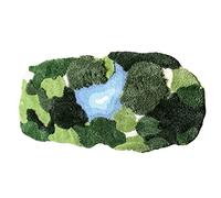 THRILRUG 3D Moss Rug,Shag Carpet Leaf Area Bathroom Rugs Non Slip Bath Mat Tufted Rug,Ultra Soft Washable Children Play Plant Leaves Shaped Kids Pets Floor Mat for Bedroom (91x153 cm)