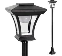 Thrink 1.5m Solar Lamp Post Light Outdoor Garden Lantern, Warm White LED Pathway Light with Ground Stakes for Driveway Patio & Garden Décor