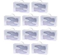 Thrink 10 Piece Set Corrugated Plastic Shoe Storage Boxes with Handle - Unisex for Men and Women Foldable and Stackable & Easily Transported - Transparent Shoes Trainers