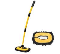 B&Q Car Wash Brush Thrink 110cm Curved - Telescopic Aluminium Handle, Microfibre Head