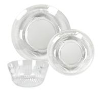 18Pc Clear Plastic Plates And Bowls Set For 6 Unbreakable Pp Dinnerware Lightweight Reusable Tableware For Home Outdoor Use
