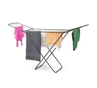 Thrink 18m Winged Folding Clothes Airer - Heavy-Duty Stainless Steel Laundry Drying Rack with 22 Bars, Foldable Indoor/Outdoor Clothes Dryer, Large Capacity Portable Airer for Towels & Bedding (Black)