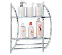 Thrink 2 TIER Wall Mounted Bathroom Shelf Unit Towel Rack Rail | Elegant & Functional Modern Design | Chrome Finish | Size: W39.5 x D22 x H54.5cm