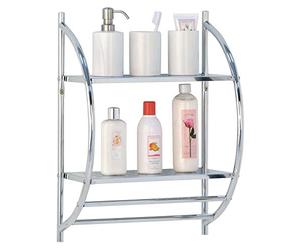 Thrink 2 TIER Wall Mounted Bathroom Shelf Unit Towel Rack Rail | Elegant & Functional Modern Design | Chrome Finish | Size: W39.5 x D22 x H54.5cm