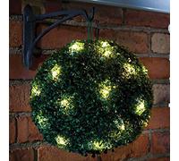 Thrink 2 X Dual Function Topiary Garden Ball | Solar Powered | With 20 Led Lights & Hanging Loop | Weatherproof | Easy Assembly And Installation | Ideal For Garden, Lawn, Patio
