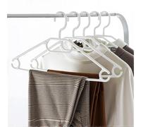 Thrink 20 Pack Plastic Clothes Hangers - Non-Slip Flexible Hangers with 360° Swivel Hook, Tie & Scarf Hooks, 40cm Wide Space-Saving Hangers for Adult Shirts, Jackets & Coats (White)