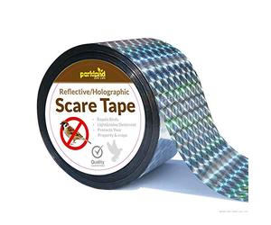 Thrink 350ft Bird Repellent Scare Tape | Made From Stronger and Long Lasting Material | Uses Reflected Light And Sound To Repell Birds | Silver With a Reflective Pattern