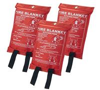Thrink 3x Fire Blanket 1m x 1m Emergency Fire safety Blanket Safety Quick Release Fire Blanket Retardant Safety Shelter Easy to Use and Deploy Perfect for Kitchens, Homes and Offices