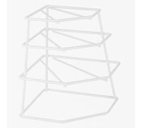 Thrink 4 Tier Corner Plate Rack Heavy Duty Kitchen Cupboard Storage Shelf Organiser Space Saving Dish Rack Stand for Plates Bowls Dishes Compact Countertop Cabinet Organiser (White)