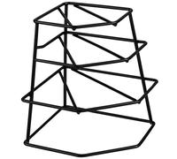 Thrink 4 Tier Corner Plate Rack Heavy Duty Kitchen Cupboard Storage Shelf Organiser Space Saving Dish Rack Stand for Plates Bowls Dishes Compact Countertop Cabinet Organiser (Black)