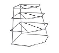 Thrink 4 Tier Corner Plate Rack Heavy Duty Kitchen Cupboard Storage Shelf Organiser Space Saving Dish Rack Stand for Plates Bowls Dishes Compact Countertop Cabinet Organiser (Chrome)