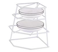 Thrink 4 Tier Plate Rack Tidy Cupboard Shelf | Corner Insert Organiser | Plastic coated | With a wide base | A great addition to any kitchen | size: H: 26cm W: 22.3cm D: 23cm