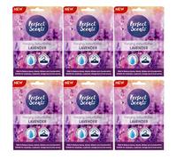 Thrink 6 x Lavender Perfect Scents Hanging Moisture Absorber Dehumidifier, Hydrophilic Crystals Water Collection, Built-In Hanger for Wardrobes, Closets, Cupboards & Small Spaces