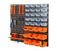 Thrink 66pc Wall Mounted Backboards, Which The Storage Bins - Diy Shed Storage Box Rack Plastic Drawers | Garage Shelving Units | Versatile Storage Solution | Open Design & Easy To Install
