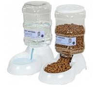 Thrink Automatic Pet Feeder & Water Dispenser Set - Non-Slip Base, Easy Clean Containers, Continuous Fresh Feeding & Hydration System, 3.5L Gravity Food and Water Station for Dogs & Cats