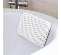 Thrink Bathtub Pillow - Premium Waterproof Bath & Spa Headrest Cushion with 8 Strong Suction Cups | Soft Comfortable Bath Pillow for Head, Neck & Shoulder Support, 27.9 × 17.8 × 5.1 cm (White)