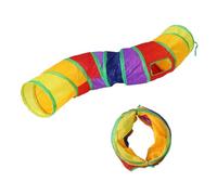 Thrink Cat Tunnel Play Set - Pop Up Collapsible Kit with Peek Hole & Swing Ball Toy, Colourful Rainbow Cat Play Tunnel for Kittens & Adult Cats, Interactive Indoor Exercise & Enrichment Toy (1 Pack)