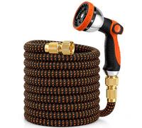 Thrink Expandable Hose Pipe Flexible Garden Water Hose with 10 Patterns Spray Gun Brass Fittings Lightweight Leakproof Kink Resistant Design (50FT)