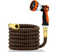 Thrink Expandable Hose Pipe Flexible Garden Water Hose with 10 Patterns Spray Gun Brass Fittings Lightweight Leakproof Kink Resistant Design (25FT)
