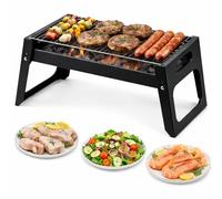 Thrink Folding Charcoal BBQ Grill Tabletop Portable Barbecue with Stainless Steel Grate, Lightweight Compact Design for Camping, Patio & Outdoor Cooking
